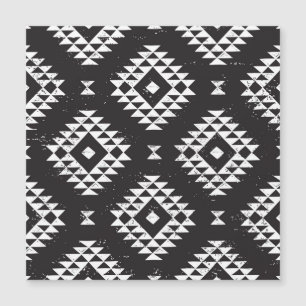 Carte Magnétique Navajo Géométrique : Tribal Blanc Noir.