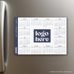 Carte Magnétique Navy Blue 2026 Business Votre Logo Calendrier Marq