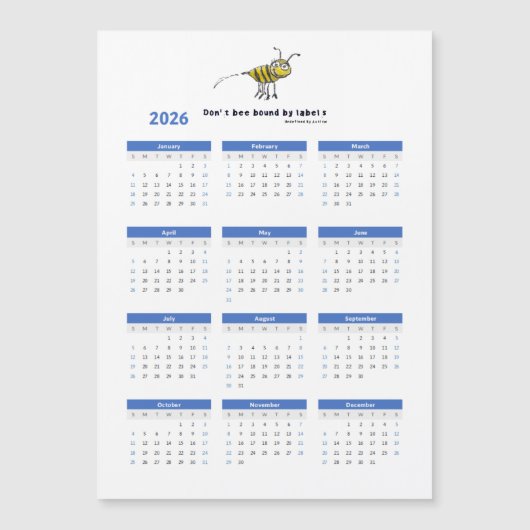 Carte Magnétique Ne pas être lié au calendrier du réfrigérateur mag (Devant)