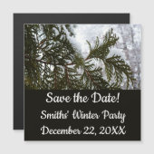 Carte Magnétique Neige sur les branches À feuillage persistant (Devant / Derrière)