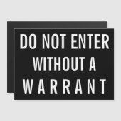 CARTE MAGNÉTIQUE N'ENTREZ PAS SANS GARANTIE (Devant / Derrière)