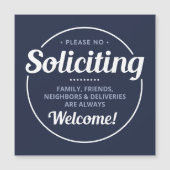 Carte Magnétique No Soliciing (modifiable) Welcome Magnetic Sign (Devant)