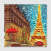 Carte Magnétique Noël à Paris, tour des elfes (Devant)