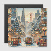 Carte Magnétique Noël à San Francisco - Golden Gate (Devant / Derrière)