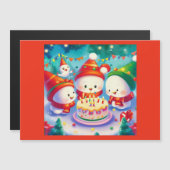 Carte Magnétique Noël Anniversaire 6 (Devant / Derrière)