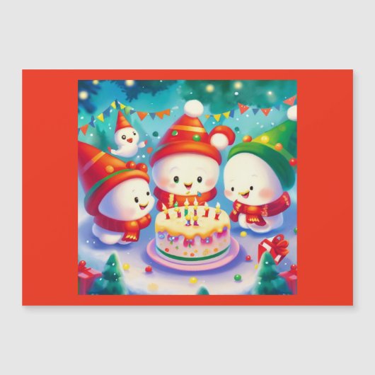 Carte Magnétique Noël Anniversaire 6 (Devant)