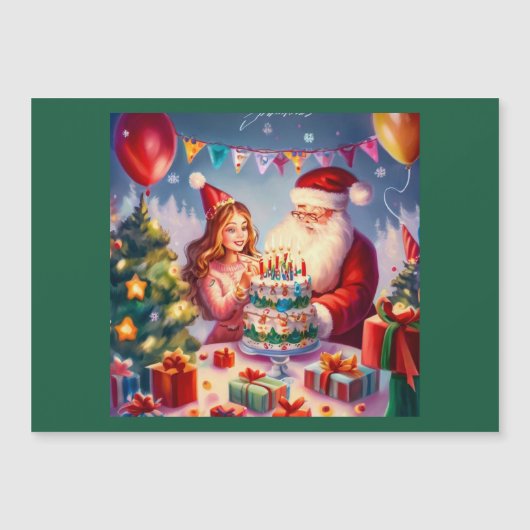 Carte Magnétique Noël Anniversaire 8 (Devant)