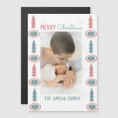 Carte Magnétique Noël Arbre Frontière (Devant / Derrière)