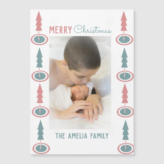 Carte Magnétique Noël Arbre Frontière (Devant)