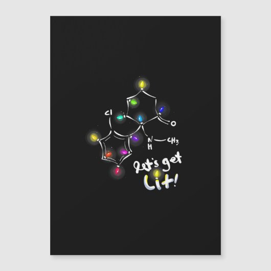 Carte Magnétique Noël au Kétamine Let's Get Lit (Devant)