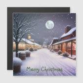 Carte Magnétique Noël dans la petite ville (Devant / Derrière)