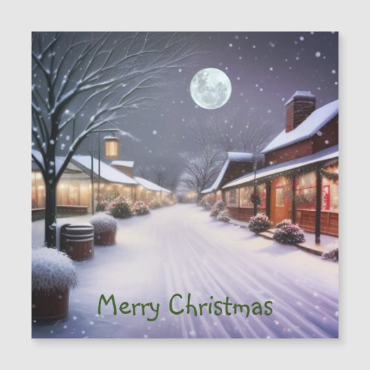 Carte Magnétique Noël dans la petite ville (Devant)