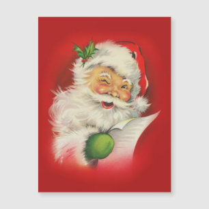 Carte Magnétique Noël du Père Noël vintage