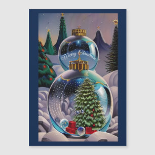 Carte Magnétique Noël magique avec texte personnalisé