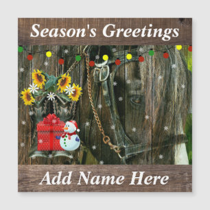 Carte Magnétique Noël occidental Frosty le bonhomme de neige et le