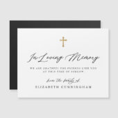 Carte Magnétique Noir et blanc moderne Simple Faux Cross Memorial (Devant / Derrière)