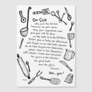 Carte Magnétique Notre aimant de cuisine pour cuisiniers