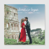 Carte Magnétique Notre aventure commence Photo Merci Mariage (Devant)