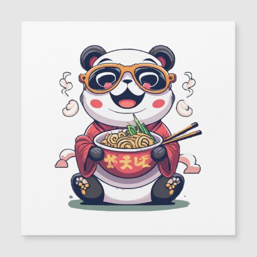 Carte Magnétique Nouilles de Panda (Devant)