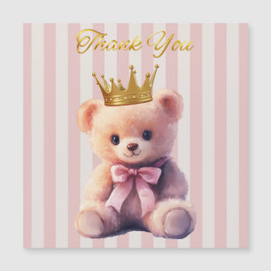 Carte Magnétique Nounours princesse Merci