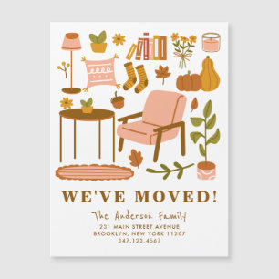 Carte Magnétique Nous Avons Déménagé Boho Automne À La Maison Thank