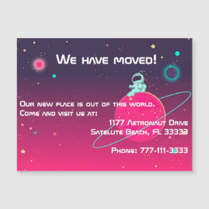 Carte Magnétique Nous Avons Déplacé De Mignons Astronautes Illustra