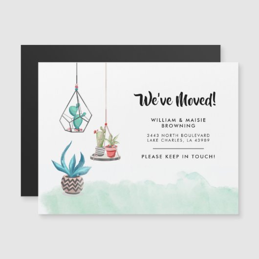 Carte Magnétique Nous avons déplacé une nouvelle adresse en déplace (Devant / Derrière)