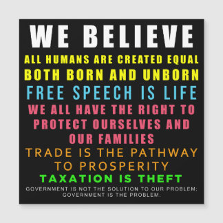 Carte Magnétique Nous croyons l'aimant