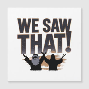 Carte Magnétique NOUS L'AVONS VU ! Père Noël et Jésus observent tou