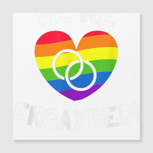 Carte Magnétique Nous sommes Fiançailles gays engagés