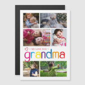 Carte Magnétique Nous t'aimons Collage photo de grand-mère (Devant / Derrière)