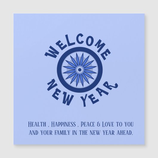 CARTE MAGNÉTIQUE NOUVELLE ANNÉE ACCUEILLIR TOUT LE MONDE (Devant)