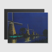 Carte Magnétique Nuit à Kinderdijk (Devant / Derrière)