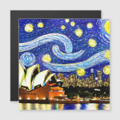 Carte Magnétique Nuit étoilée Sydney Australie Opéra (Devant / Derrière)