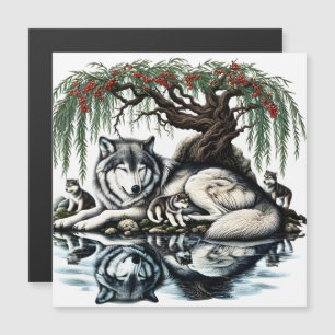 Carte Magnétique Oasis de la famille des loups sereins dans la natu