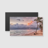 Carte Magnétique Ocean Waves Sandy Beach Sunset (Devant / Derrière)