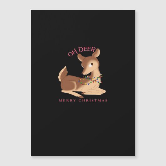 Carte Magnétique Oh Cerf Noël Design Moderne (Devant)