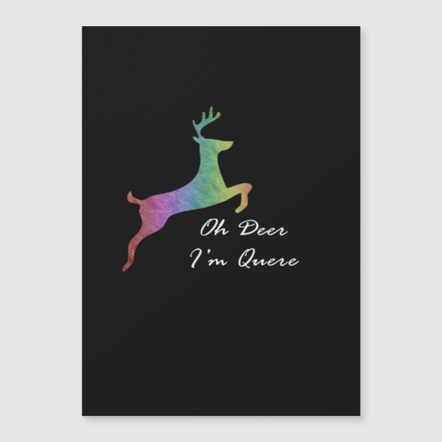 Carte Magnétique Oh Deer Queer Funny Pun LGBT Pride Celebration  (Devant)