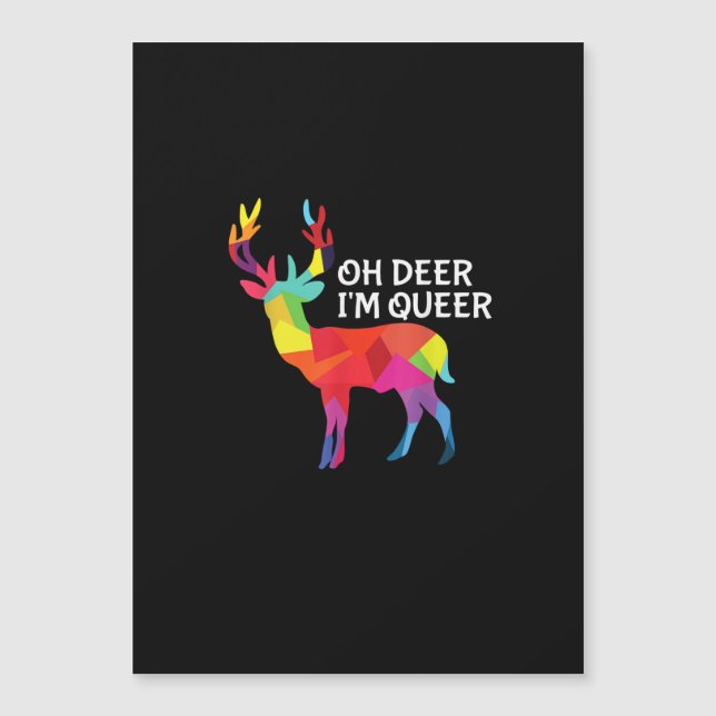 Carte Magnétique Oh Deer Queer Funny Pun LGBT Pride Design (Devant)