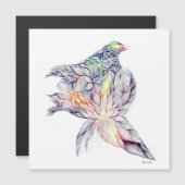 Carte Magnétique Oiseau dans son nid (Devant / Derrière)