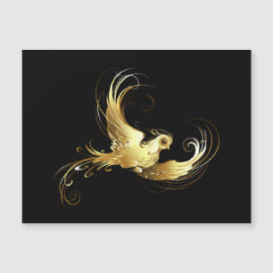 Carte Magnétique Oiseau d'or sur Arrière - plan noir
