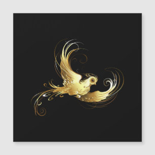 Carte Magnétique Oiseau d'or sur Arrière - plan noir