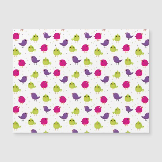 Carte Magnétique Oiseaux colorés mignons (Devant)