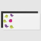 Carte Magnétique Oiseaux colorés mignons (Devant / Derrière)