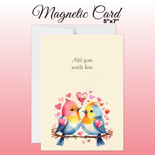 Carte magnétique oiseaux mignon texte personnalisé