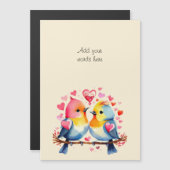 Carte magnétique oiseaux mignon texte personnalisé (Devant / Derrière)