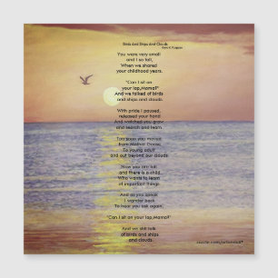 CARTE MAGNÉTIQUE OISEAUX, NAVIRES ET NUAGES