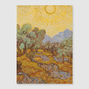 Carte Magnétique Oliviers de Van Gogh Ciel Soleil Jaune