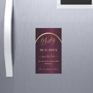 Carte Magnétique Or Bourgogne 60e anniversaire Enregistrer l'aimant