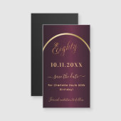 Carte Magnétique Or Bourgogne 80e anniversaire Enregistrer l'aimant (Devant / Derrière)